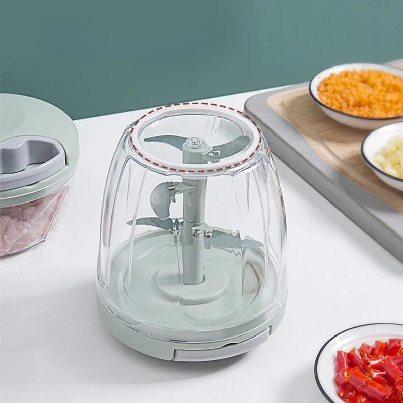 500/900ML Garlic Chopper Meat Grinder Manual Rotate Vegetable Cutter Chopper Slicer Fruit Garlic Crusher Kitchen Gadget Blenders