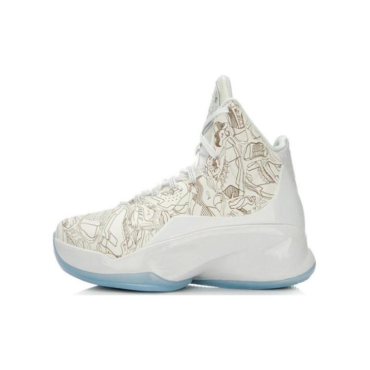 

new LiNing Yushuai Cushioning Anti Slip And Wear Resistant High Top Basketball Shoes Men s White 41