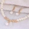 Creatieve Gouden Ketting + 1 Paar Oorbellen Bruiloft Bruids Parel Sieraden Set Voor Vrouwen Dame Vrouwelijk