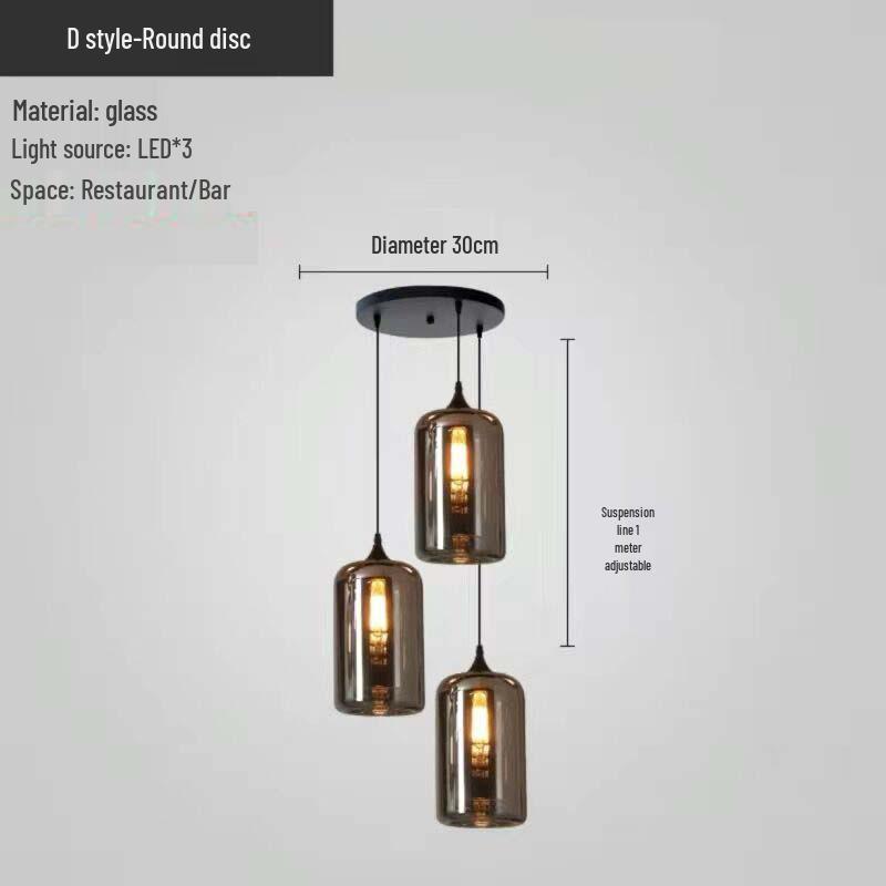 Modern Multi-Head Glass Chandelier Pendant for Dining Room