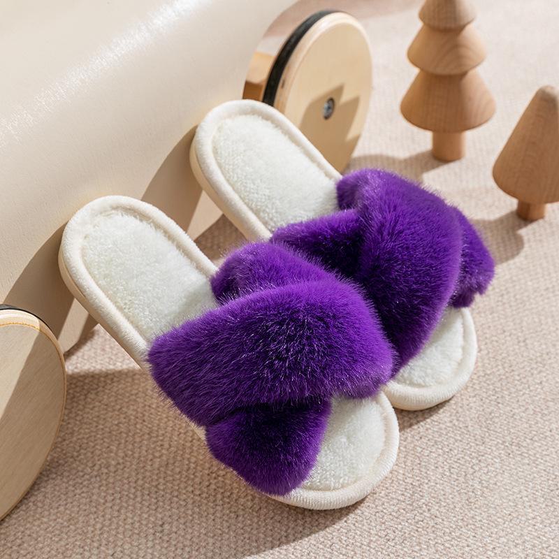 Zimowe antypoślizgowe bawełniane kapcie z futerkiem dla dziewczynek i dzieci 2023
