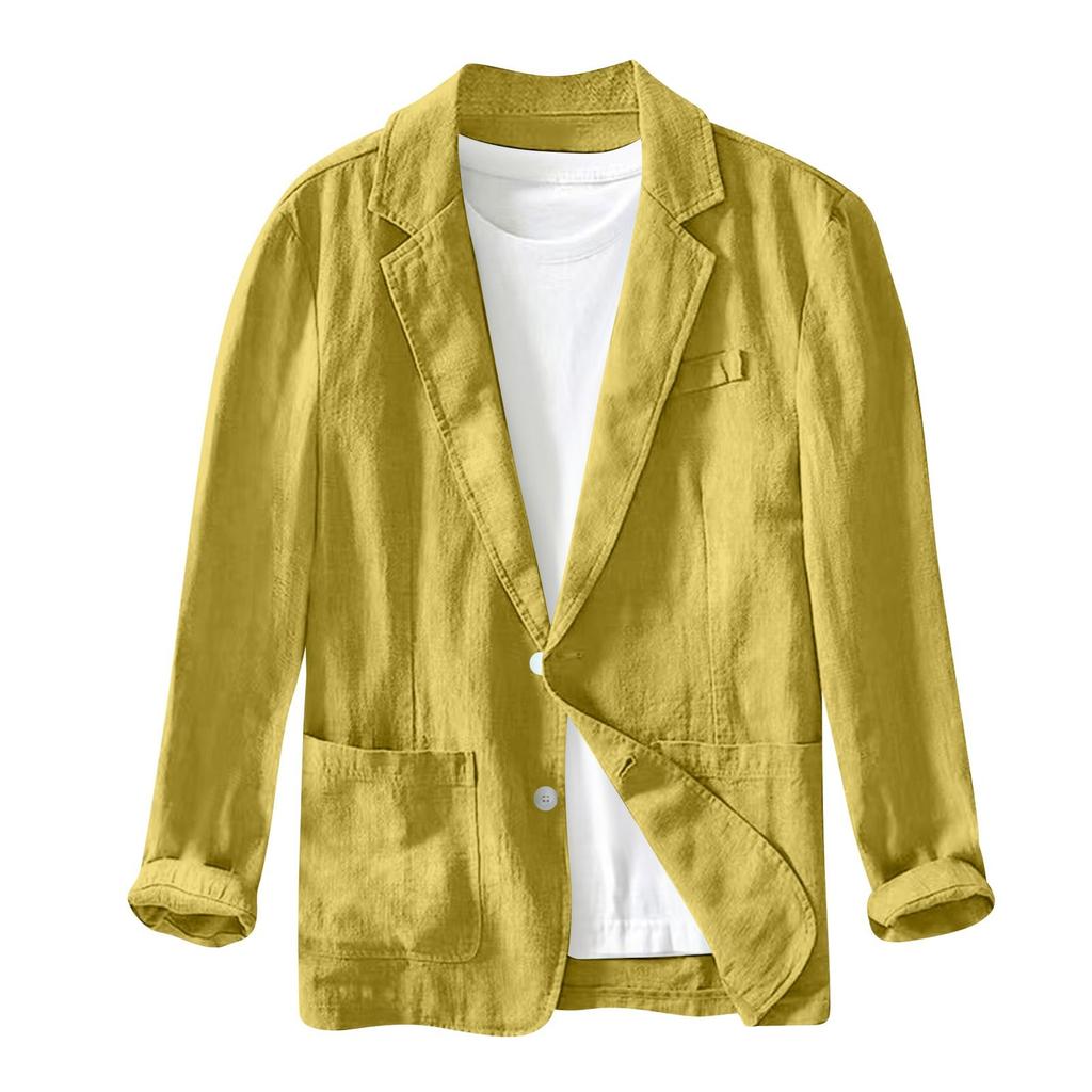 Men's Casual Fashion Jacket Solid Color Long Sleeve Jacket With Pockets