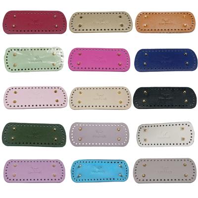 Handmade Bag Bottoms with 44 Holes Leather Oval Round Bag Base DIY Crochet Bag Accessories for Knitting Bags Bucket Bags