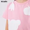 M.Latin Girls' Irregular Print Ribbed Short Sleeve T-Shirt