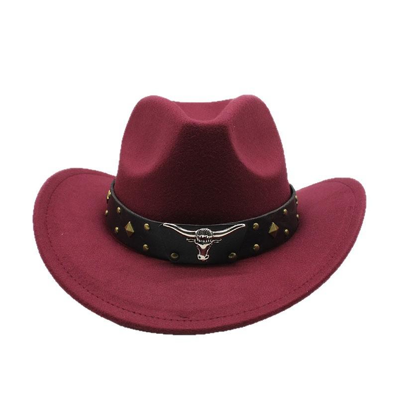 Western Cowboy Hat Vintage Jazz Hat Men And Women Wool Top Hat Felt Hat