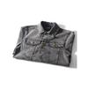 American Retro Smoky Gray Washed Denim Jacket for Men, Autumn and Winter Trendy Brand Short Casual Foreign Trade Men's Workwear Jacket