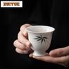 Hand-painted Bamboo Tea Cup High Feet Master Cup Personal Chazhan Meditation Cup Teasting Tea Bowl Ceramic Mug Teaware Drinking