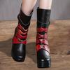 Fashion GKTINOO New Fashion Genuine Leather Women's Boots Mid-Calf Winter Warm Shoes Casual Women Wedges Shoes Woman Motorcycle Boots