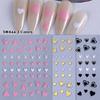 3pcs Valentine's Day Nail Art Stickers 3D Black White Pink Lines Love Nail Decals DIY Adhesive Slider Manicure Decorations