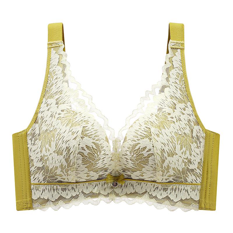 Dai Mei Zi Women s Adjustable Lace Wire-free Bra for Small Busts - Anti-sagging Latex Support 40/90ABC