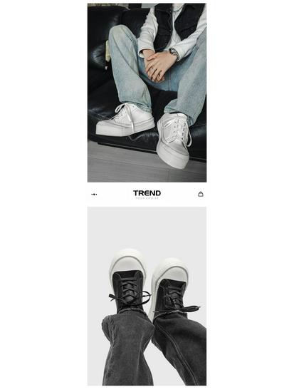 Herren Trendige Schwarz & Weiße Crescent Series Canvas Derby Schuhe