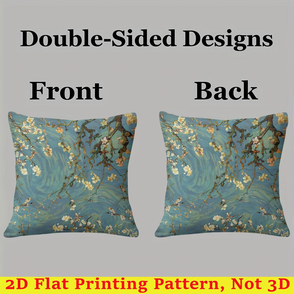 Van Gogh Almond Blossoms square Jacquard Pillow Cover for Sofa Office Waist Cushion Cover Home Decorative Pillowcase