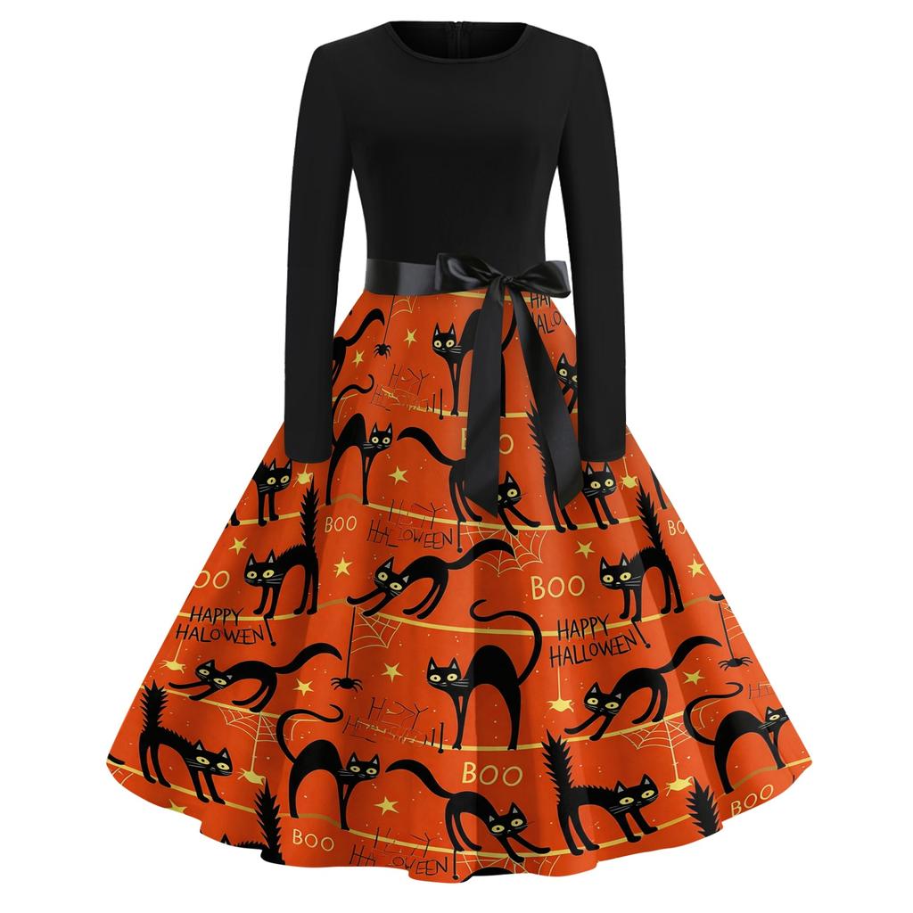 Women's Halloween Costume Dress Short Sleeve Fashion Party Dress for Evening Events
