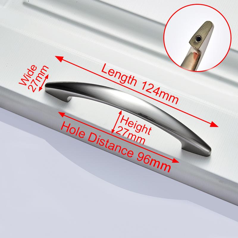 NAIERDI Bright chrome Handles Kitchen Cabinet Handles Solid Drawer Knobs Silver Cupboard Door Wardrobe Pulls Furniture Handle