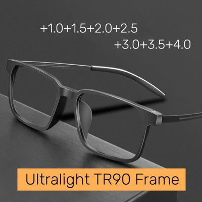 Nowe okulary do czytania dla mężczyzn Ultralight w nowym stylu, unisex, modne, tytanowe, biznesowe, okulary korekcyjne z blokadą niebieskiego światła