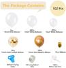 102x DIY Balloons Arch Kit White Gold Balloons Birthday Wedding Party Decoration