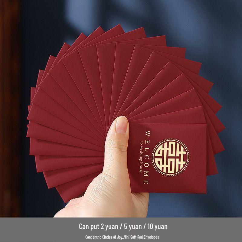 Mini Creative Wedding Red Envelope for Door-Blocking, Marriage Gift, Lai See