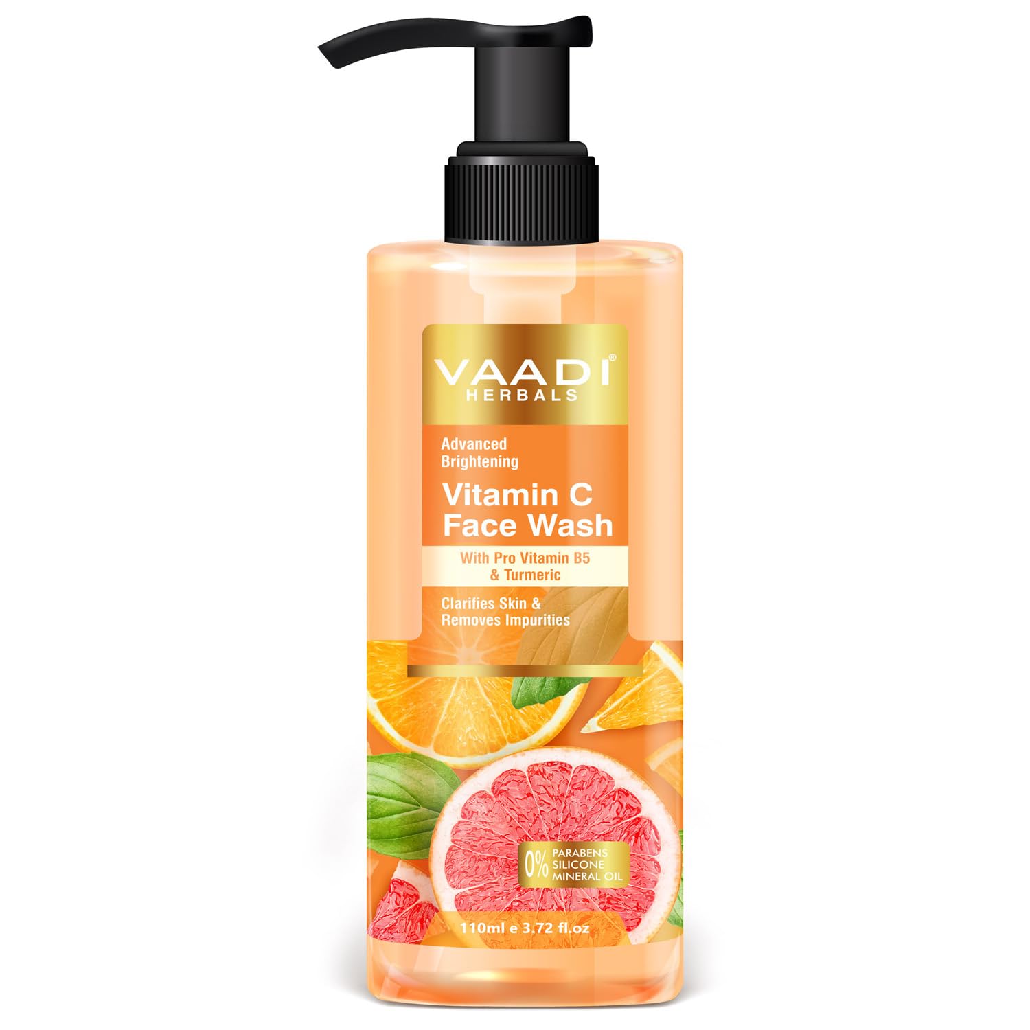 Vaadi Herbals Vitamin C Face Wash With Pro Vitamin B5 & Turmeric Brightening Oil Control Gentle Daily Cleanser 110 ml