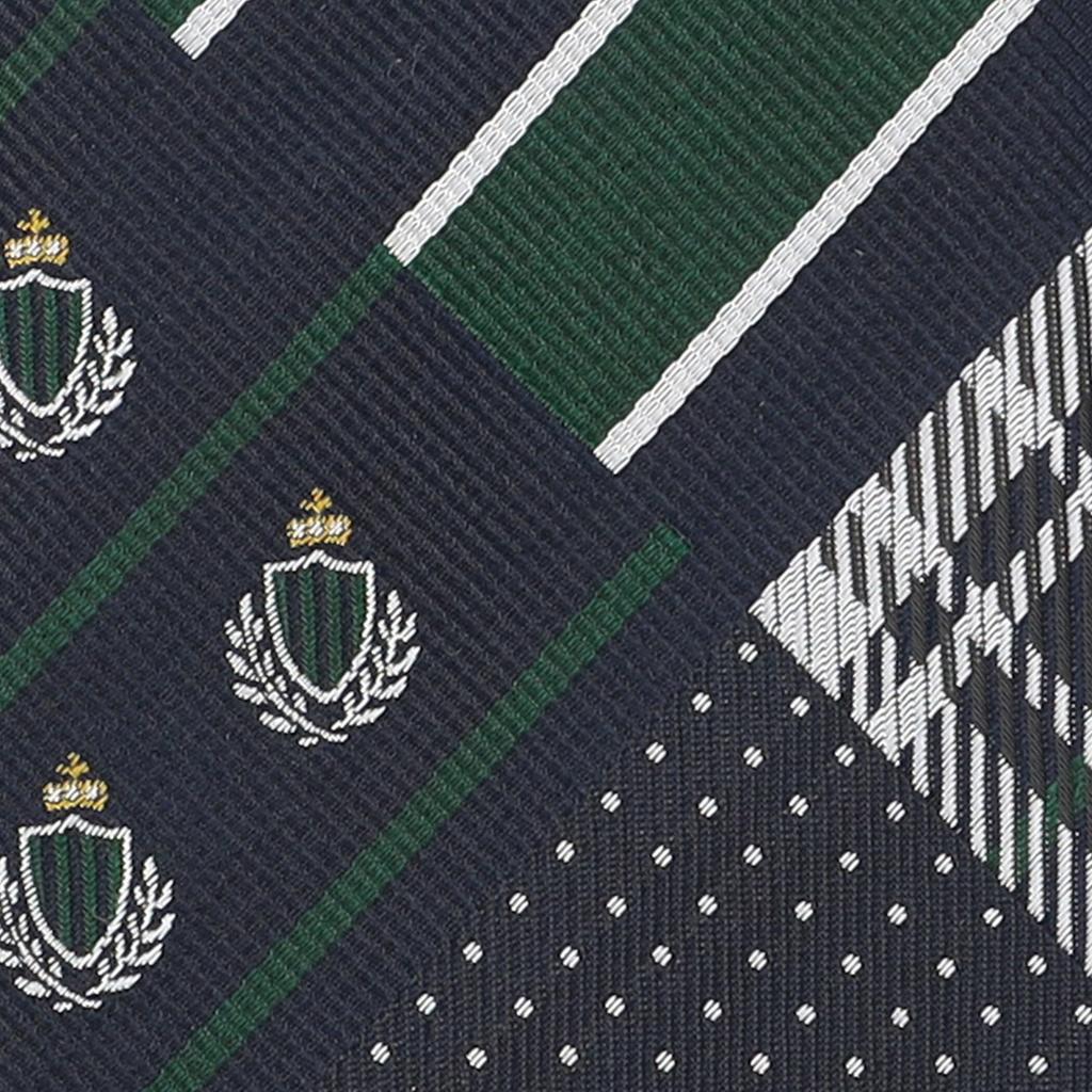 [Comme Ca Ism] Patchwork Pattern Tie 47-06NO04-206 Navy x Green F