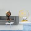 Modern Globe Iron Figurine Statue Table Clock Collectible Art Craft Ornament Sculpture for Shelf