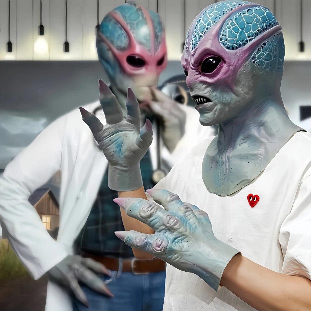 Realistic alien latex mask One size fits all adults