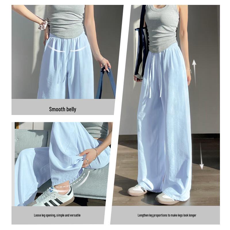 MJ STYLE Women's Milk Puff Wide-Leg Casual Pants