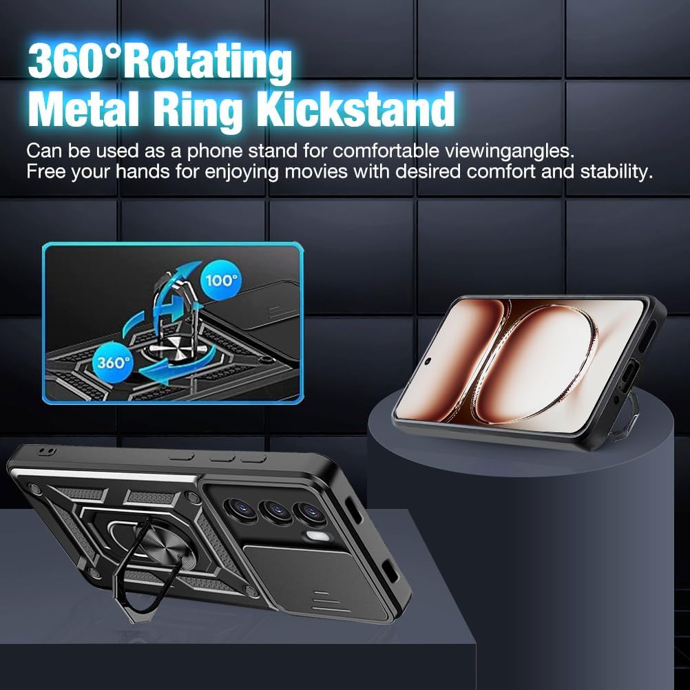 Armor Case For OPPO Reno 12 Pro 5G Reno 13 Reno12 Reno13 Cover Lens Protection With Ring Magnetic Holder Coque Fundas