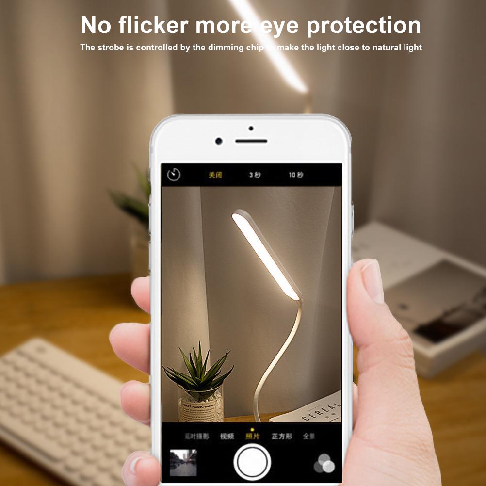 Eye Protection LED Desk Lamp USB Charging Bedside Table Desk Lamp with Mobile Phone Holder Three Color Switchable Eye