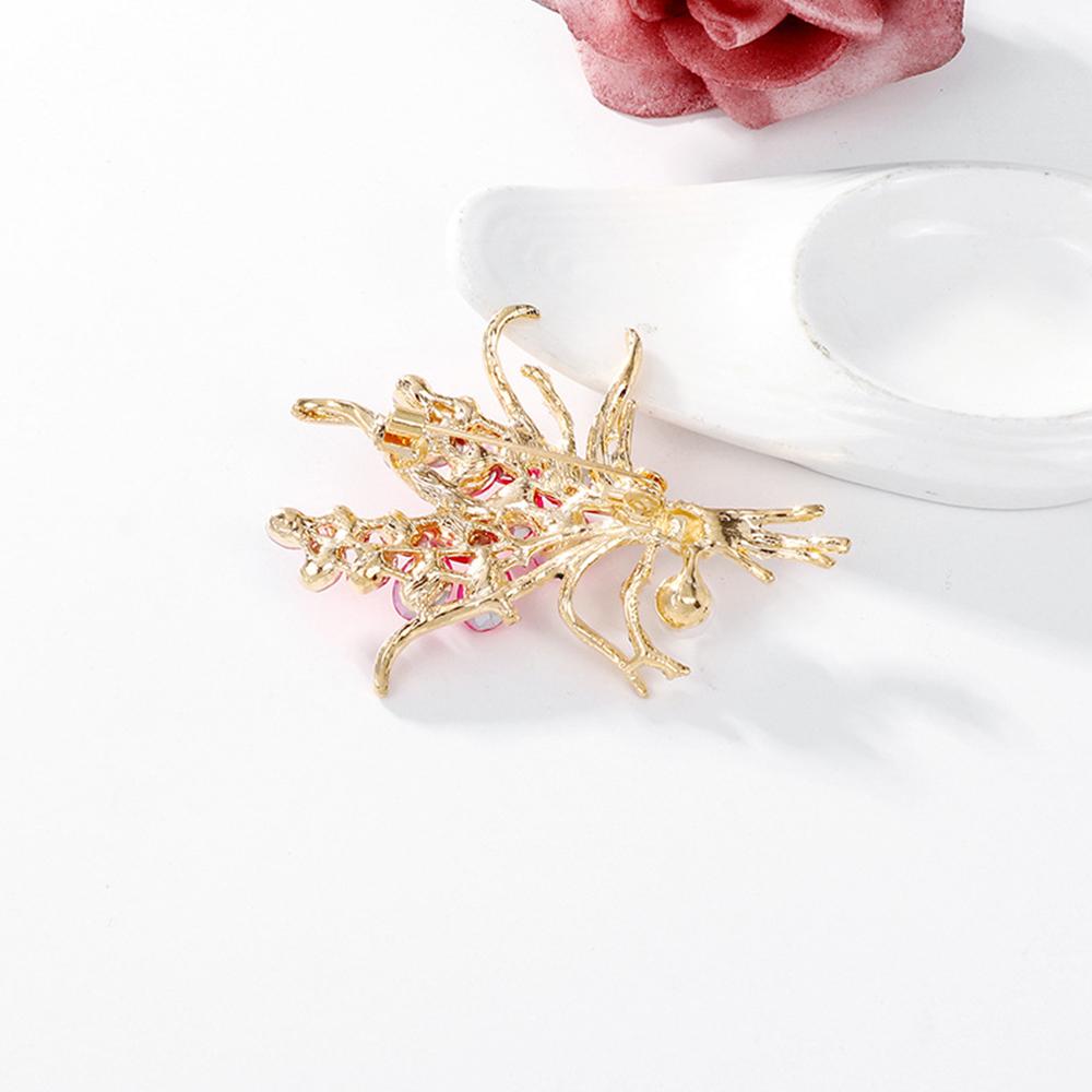 Wheat Ear Brooch Pin Crystal Rhinestone Flower Brooches Wedding Jewelry Gifts