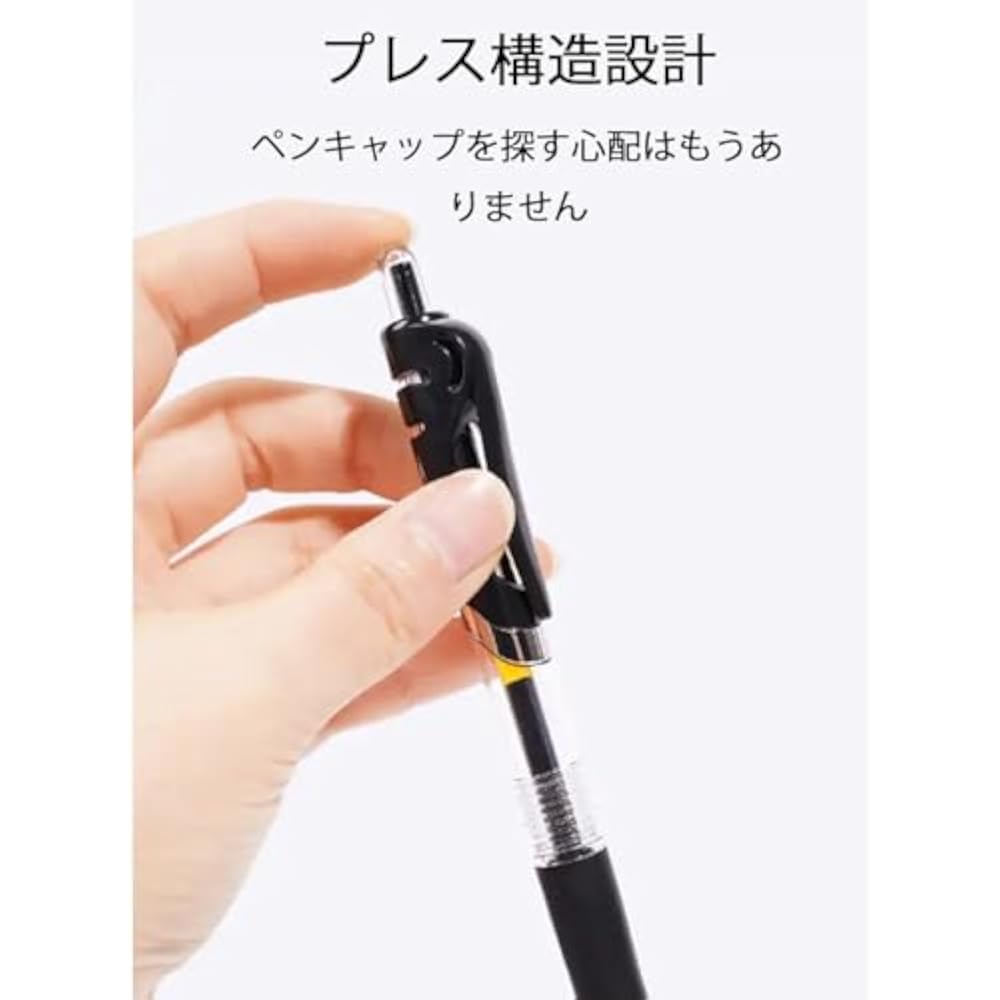 Gel Ball Pen Ballpoint Pen Knock Type 0.5 Black/Red 10 Pcs Quick Dry Notebook Graph Sketch Office...