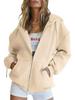 Felpa con zip metallica unisex transfrontaliera - Colore tinta unita, Giacca Autunno/Inverno