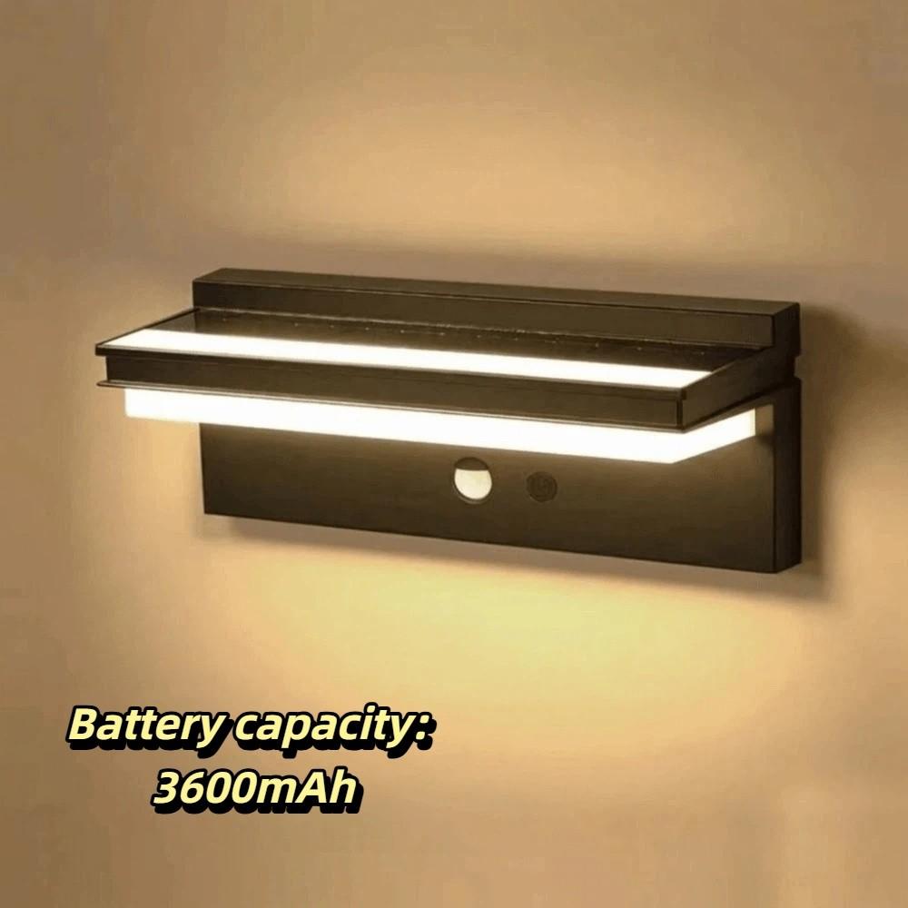 Waterproof Solar Wall Lamp Motion Activated Waterproof Outdoor Light Courtyard Warm light
