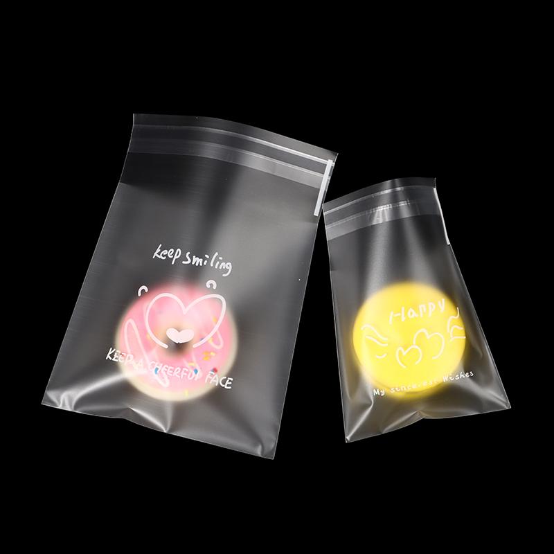 100Pcs Happy Clear Bags Self Adhesive Candy Cookie Bakery Bags Self Adhesive Individual Gift Pastry Biscuit Packaging Bag