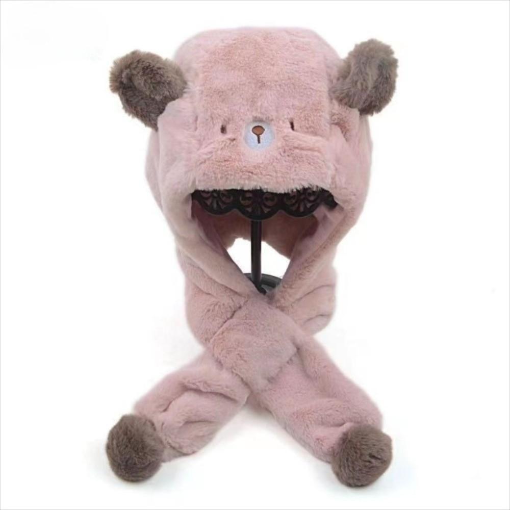 Windproof Winter Baby Hat Scarf One-Piece Infant Beanies Cap Cute Kids Hat Hooded Scarf