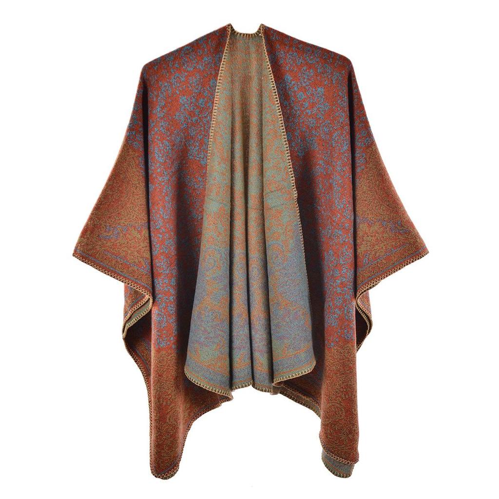 Yunnan Ethnic-Style Large Shawl Cape - Imitation Cashmere Scarf Cloak