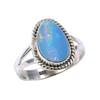 Natural Australian Opal Gemstone 925 Solid Sterling Silver Ring Size 6.5 L3d16