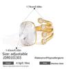 Youthway Trendy Colored Zircon Open Ring For Women New 18K Gold Plated Stainless Steel Waterproof Ring Jewelry Gift