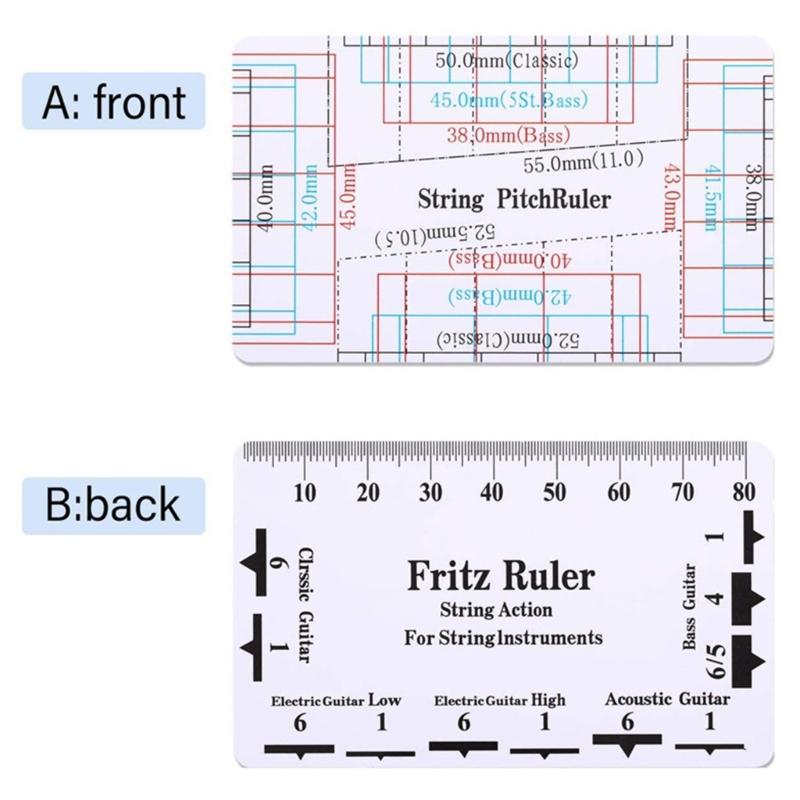 Guitar Gauge Tool Ruler Radius Gauge Tool & Guitar String Height Ruler Guitar Repairing Measuring Tool for Guitar Bass