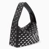 Vintage Black Rivet Shoulder Bag Retro Motorcycle Style Luxury Tote for Women Commuter Shopping Purse