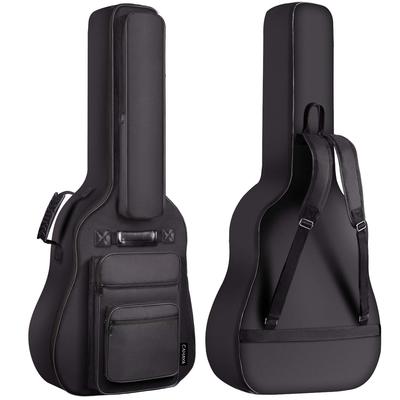 CAHAYA Guitar Case with Anti-Theft Pocket, 8 Pockets, Acoustic Guitar, 8mm Foam, Lightweight Gig Bag, Improved Design, Shoulder Strap & Handbag
