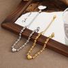 Elegant Heart & Round Bead Bracelet: European & American Style for Girls