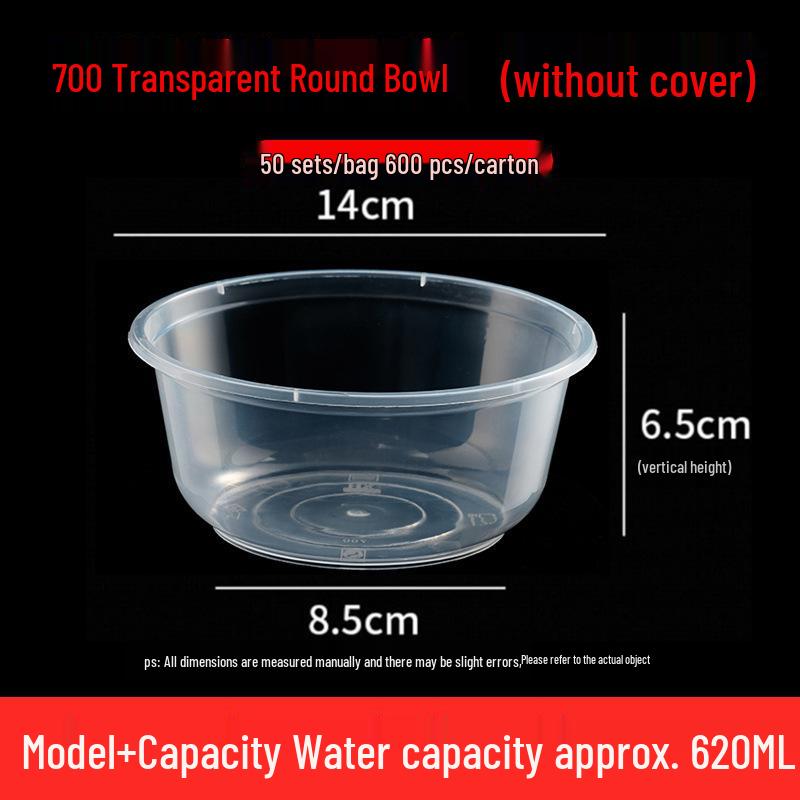 Transparent Disposable Bento Box with Lid for Takeaway - Ideal for Liangpi, Braised Snacks, & More