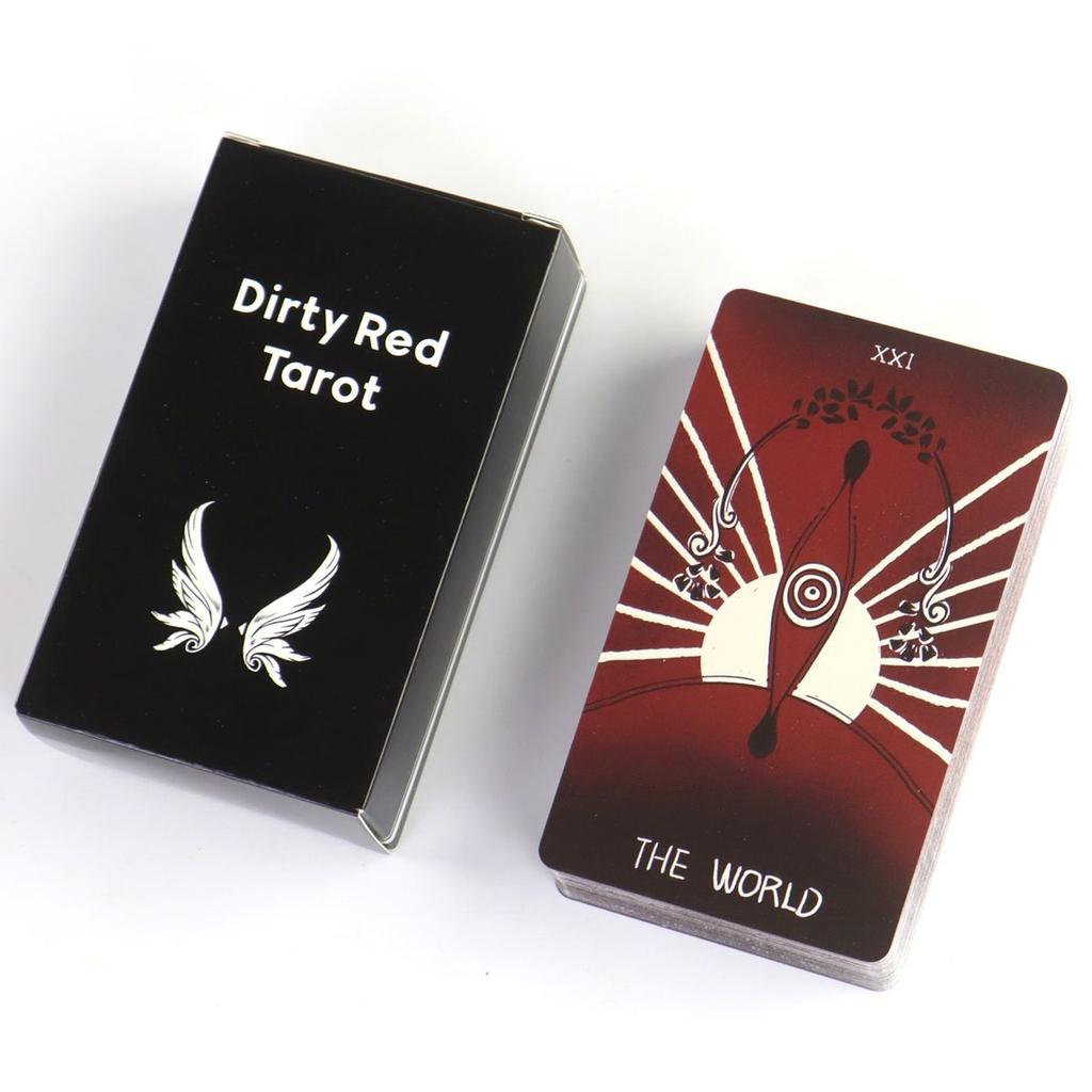 Dirty Red Tarot Deck 10,3*6cm 78 Stück Tarotkarten Kanalisiert Energie durch kühne Striche und auffällige Kontraste