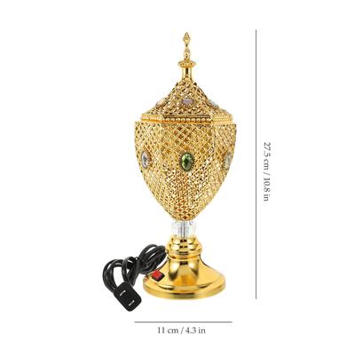 Vintage Electric Incense Burner Plug In Retro Home Decor Aroma Purifying Metal Burner Ornament For Bedroom Yoga Room