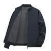 Men's Stand-Collar Casual Print Jacket: Classic, Loose, Plus Size for Middle-Aged Dads
