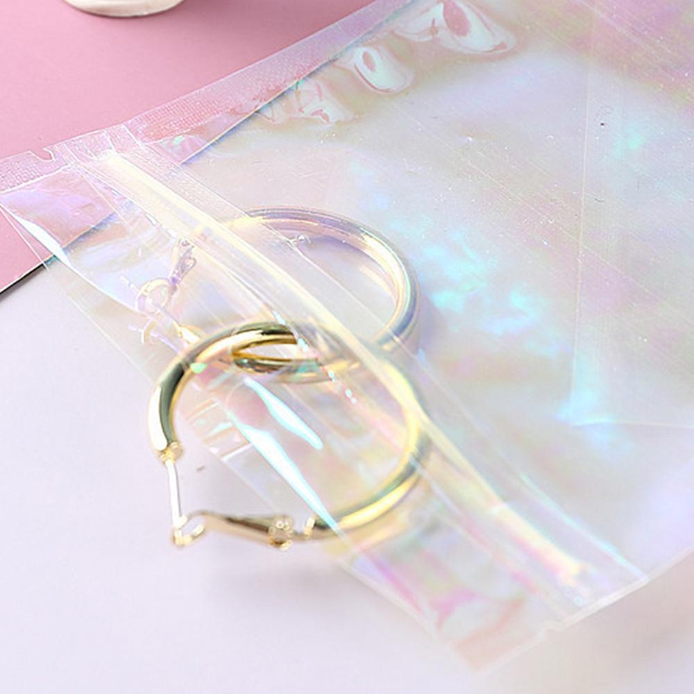 20pcs Laser Magic Laser Self-Sealing Bag, Suitable For Earrings, Rings And Other Jewelry Gift Storage