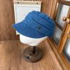 Retro Denim Flat Top Equestrian Hat Women's Metal Buckle Shows the Face Small Versatile Newsboy Hat Peaked Cap Trendy British Style Thin