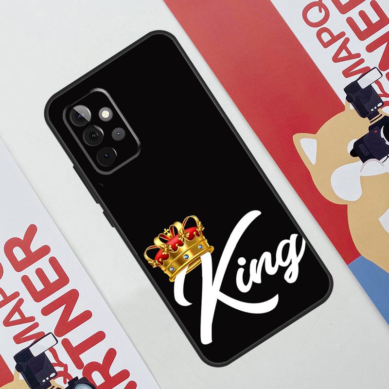 King Queen Crown Case For Samsung Galaxy A52 A32 A12 A56 A36 A16 A13 A23 A33 A53 A54 A34 A14 A15 A35 A55 A17
