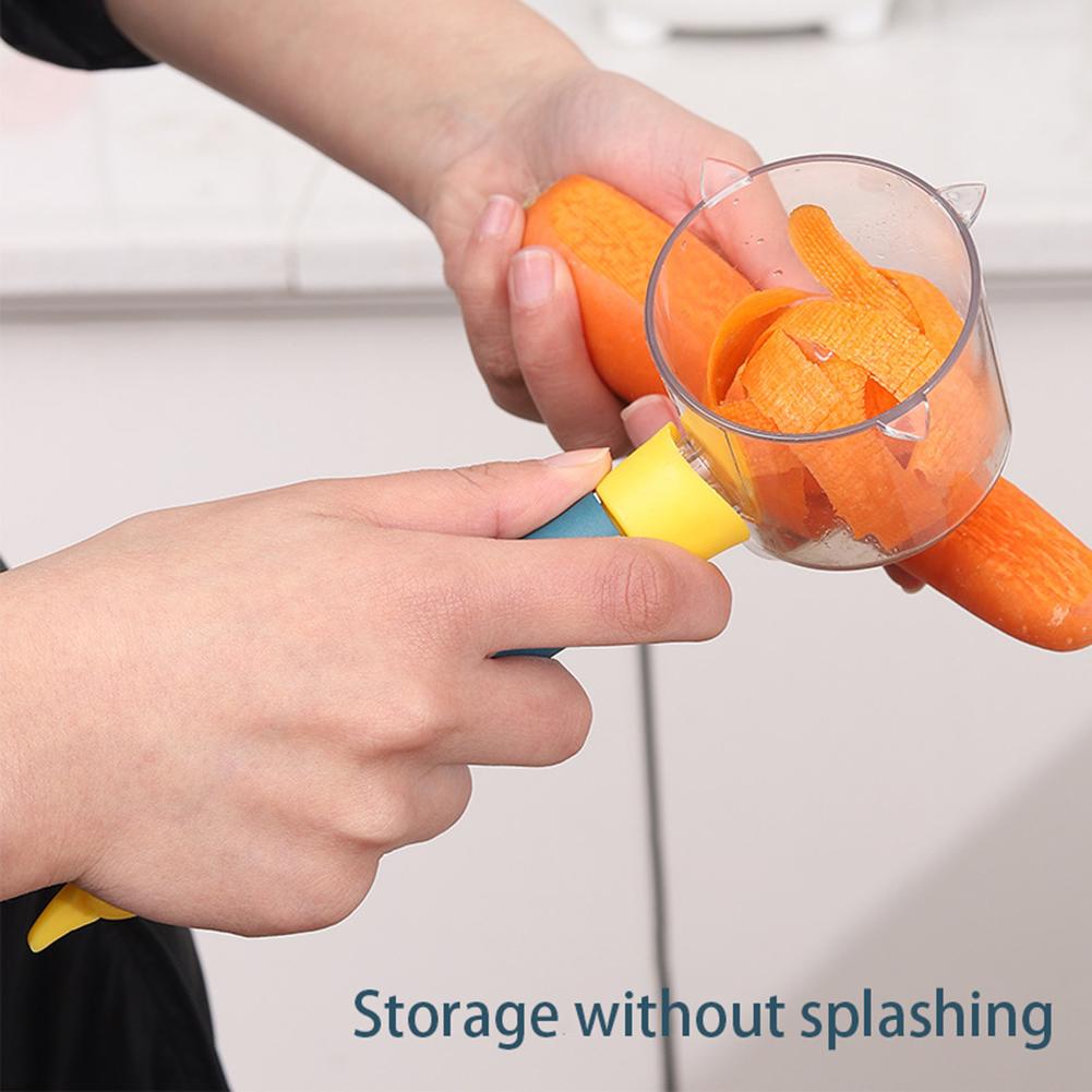 1 cuchillo pelador con caja de almacenamiento, ligero y práctico para pelar pepinos.