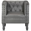 Armchair Gray Genuine Leather